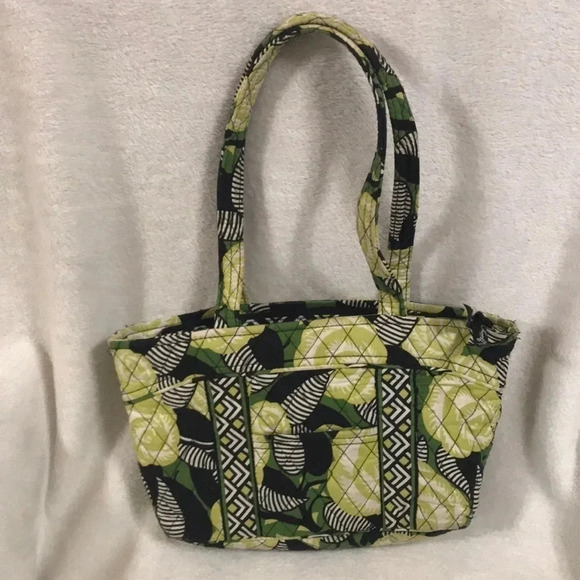Vera Bradley Green & Yellow purse Satchel HandBag - Picture 2 of 5